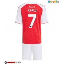 Otroške Nogometnih dresov Arsenal Bukayo Saka #7 Domači 2025-26 Kratki rokavi (+ hlače)